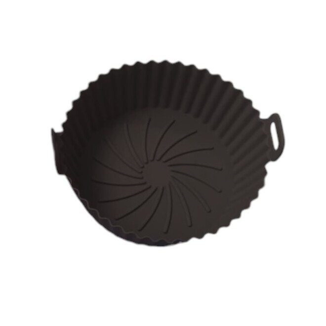 Forma Silicone Air Fryer Antiaderente Reutilizável Bandeja Tapete Preto