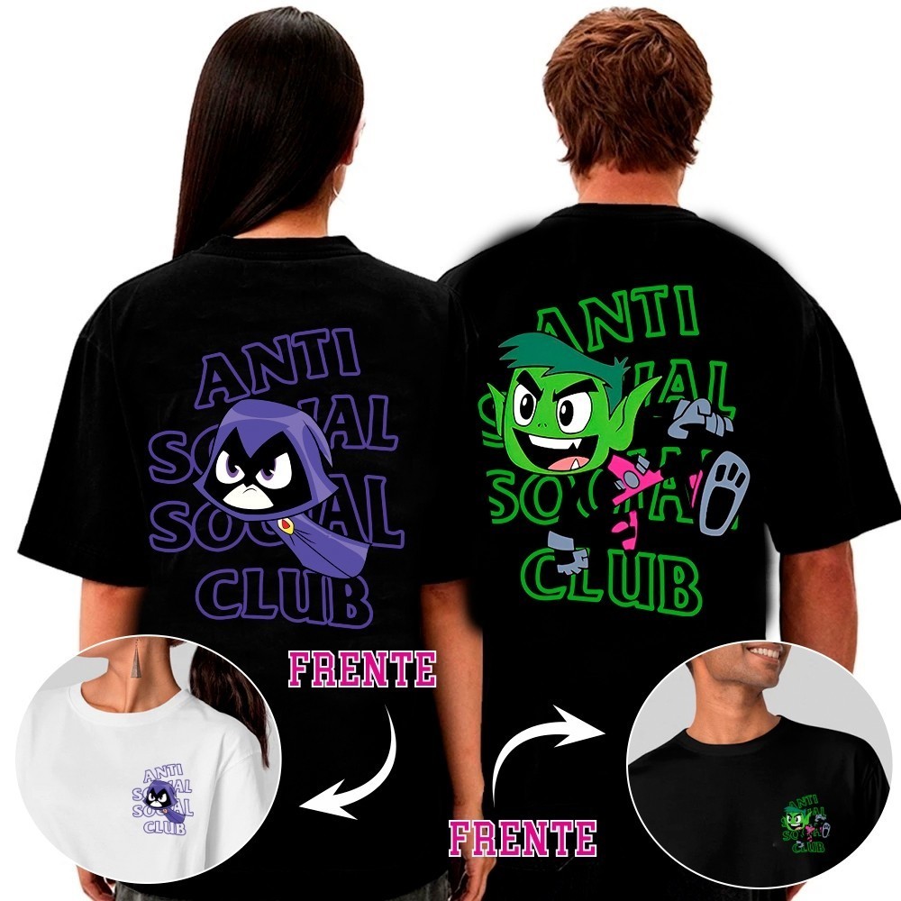 Camiseta Oversized De Casal Malha Premium Mutano Ravena 100% Algodão Blusão Gola Redonda Promoção