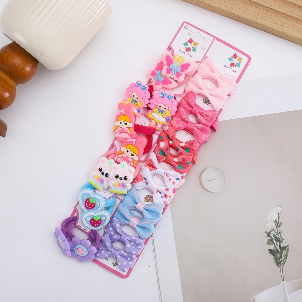 ANA 1108 Kit 24 Pcs de prendedor Infantil elastico+bico de pato desenho -modelo aleatório em Oferta na Shopee