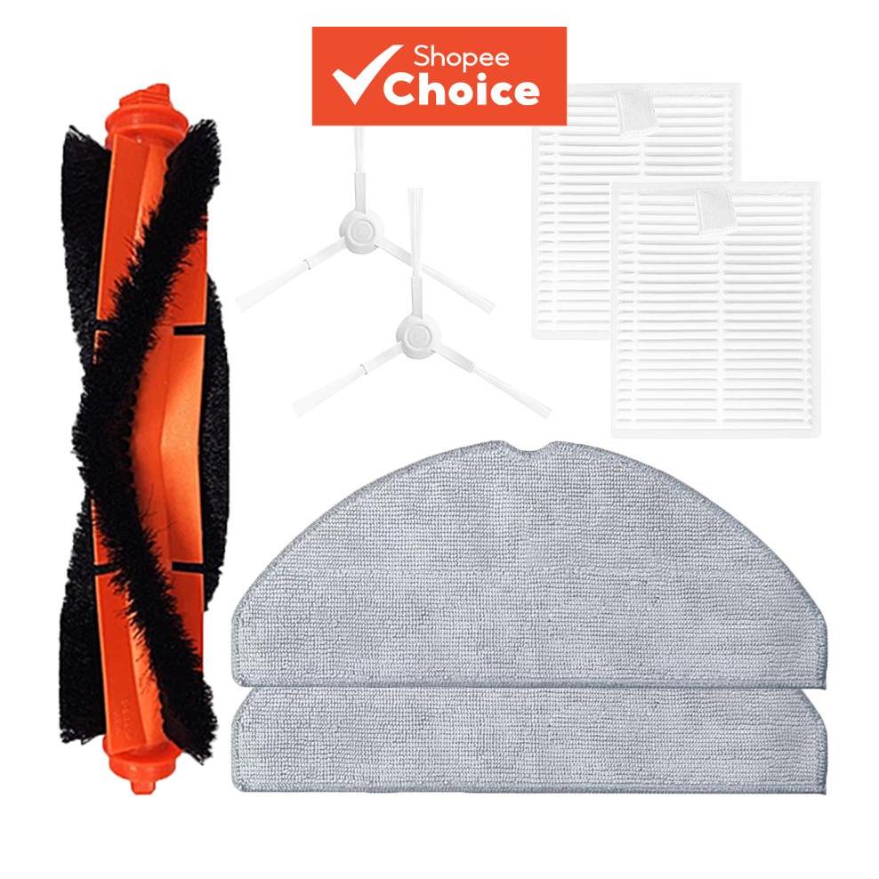  Para o robô aspirador de pó Xiaomi S20 / D106, peças de reposição como escova de rolo, escova de borda, filtro e pano