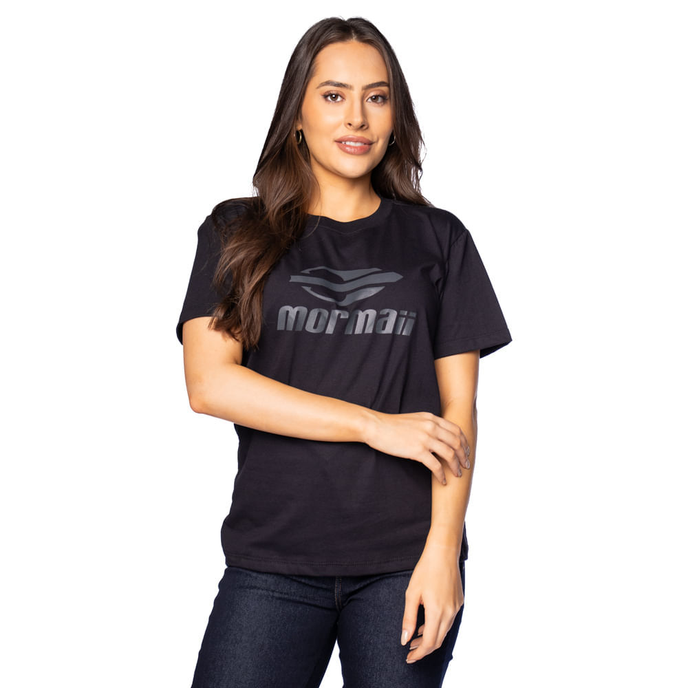 Camiseta Feminina Mormaii Regular Logo Preto