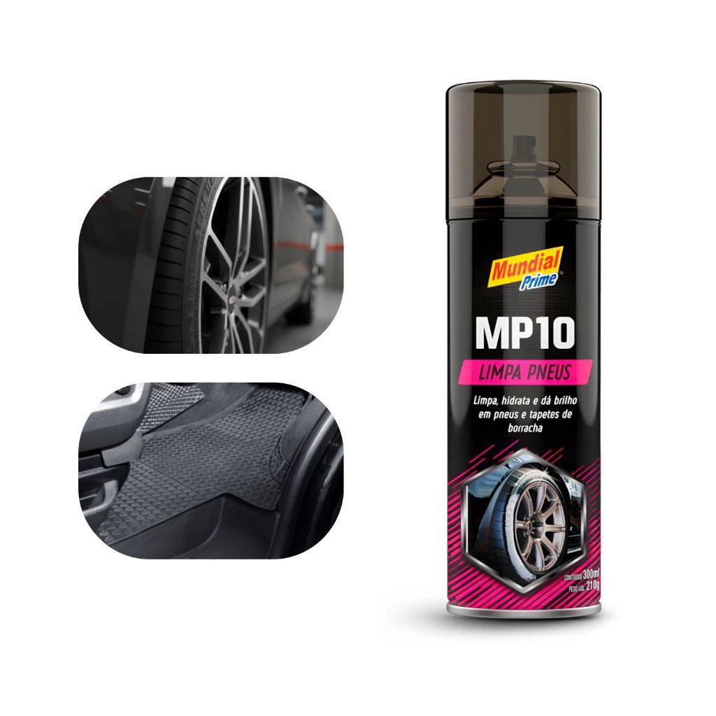 Limpa Pneus Spray Mundial Prime 300ml Brilho Intenso