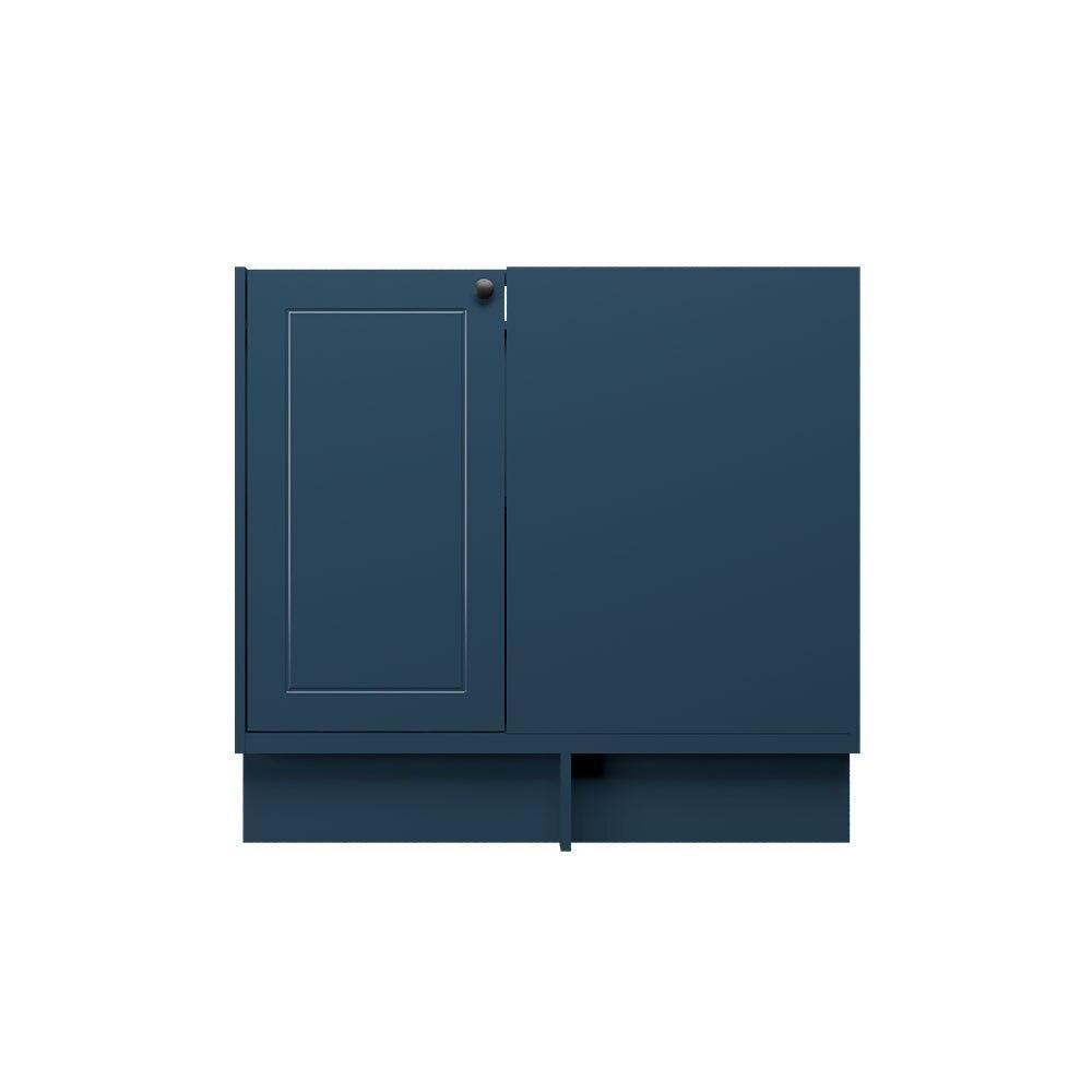 Balcão de Canto Cozinha MDF Herval Viana, 1 Porta, Azul Orion, 92 cm