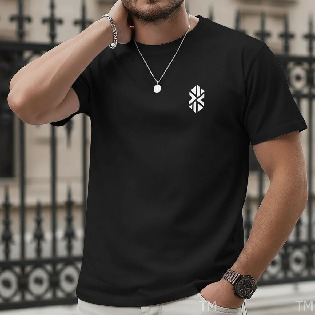 Camiseta Básica Casual Masculina Estampada Tribal Pequeno Street Malha Respirável Academia