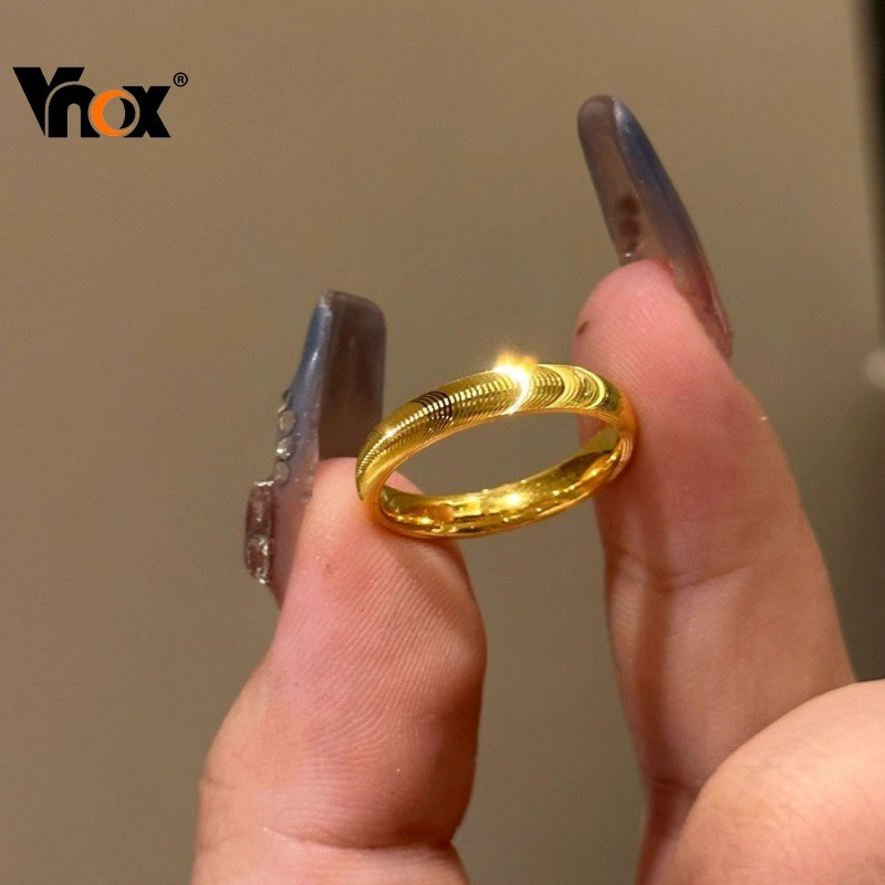 Anel De Olho De Gato De Aço Inoxidável Minimalista Não Desbotado Vnox Para Mulheres E Meninas , Joias Brilhantes Resiste