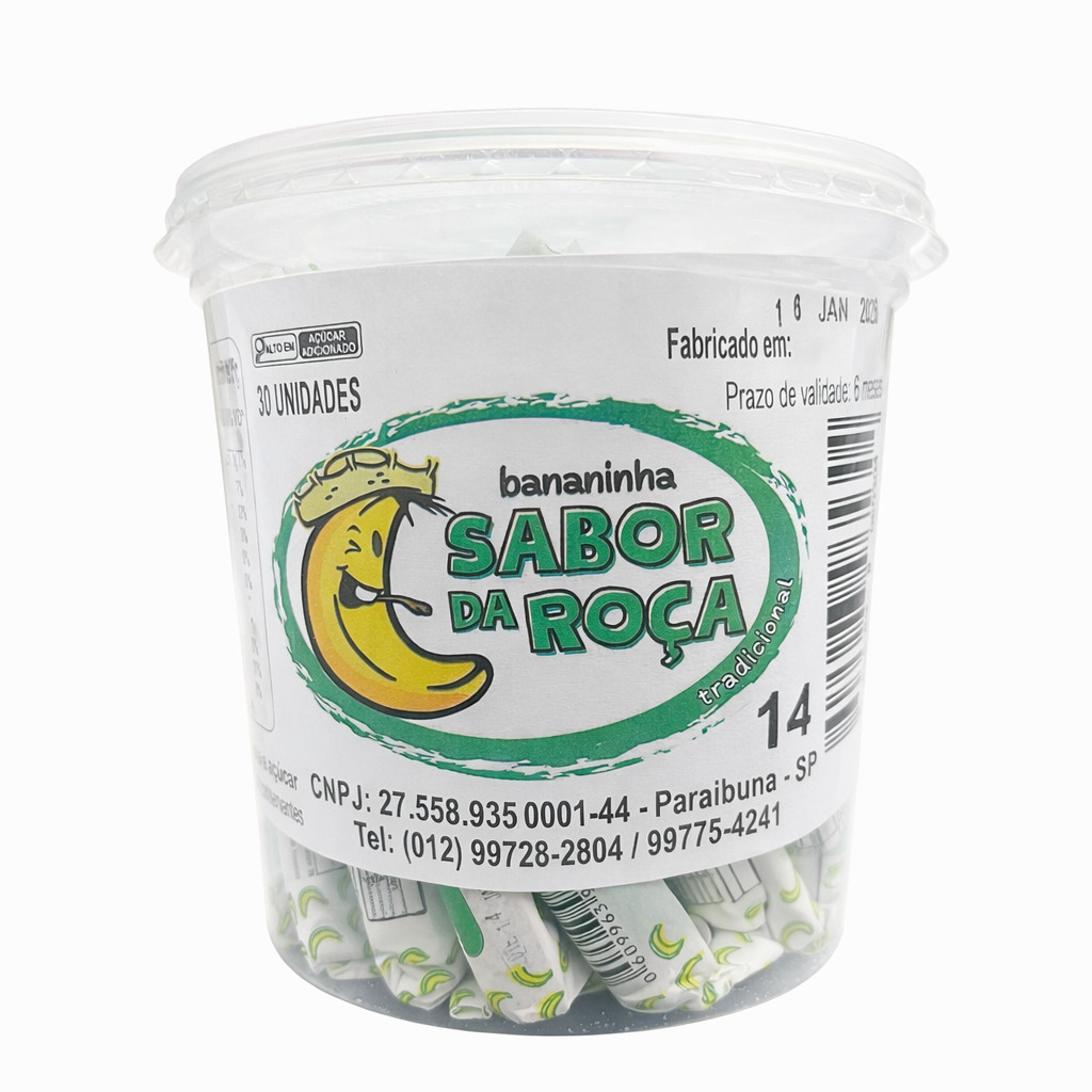 Doce Bananinha Sabor da Roça Pote Com 30 Unidades de 32g