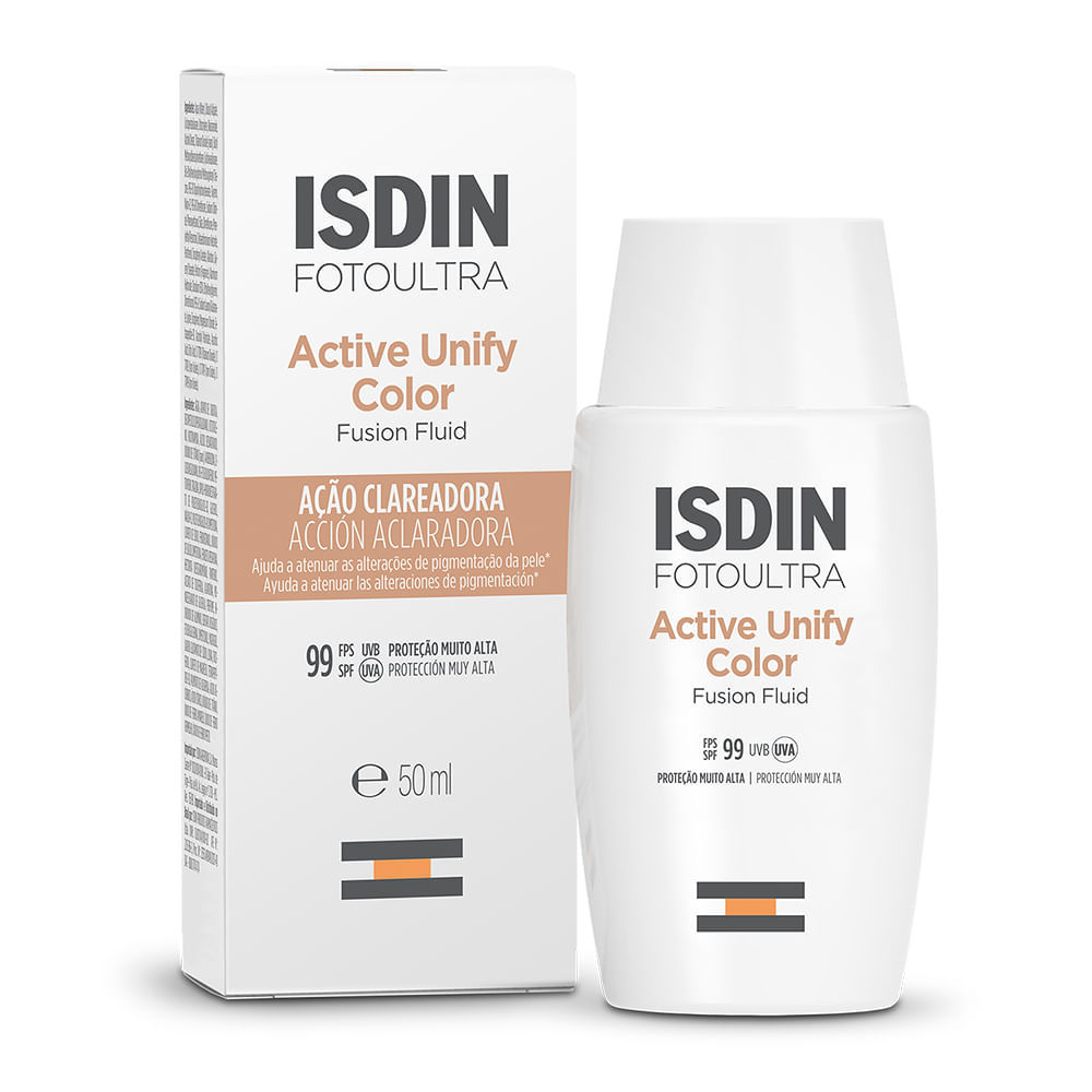 Clareador e Protetor Solar ISDIN Active Unify com Cor FPS99 50ml