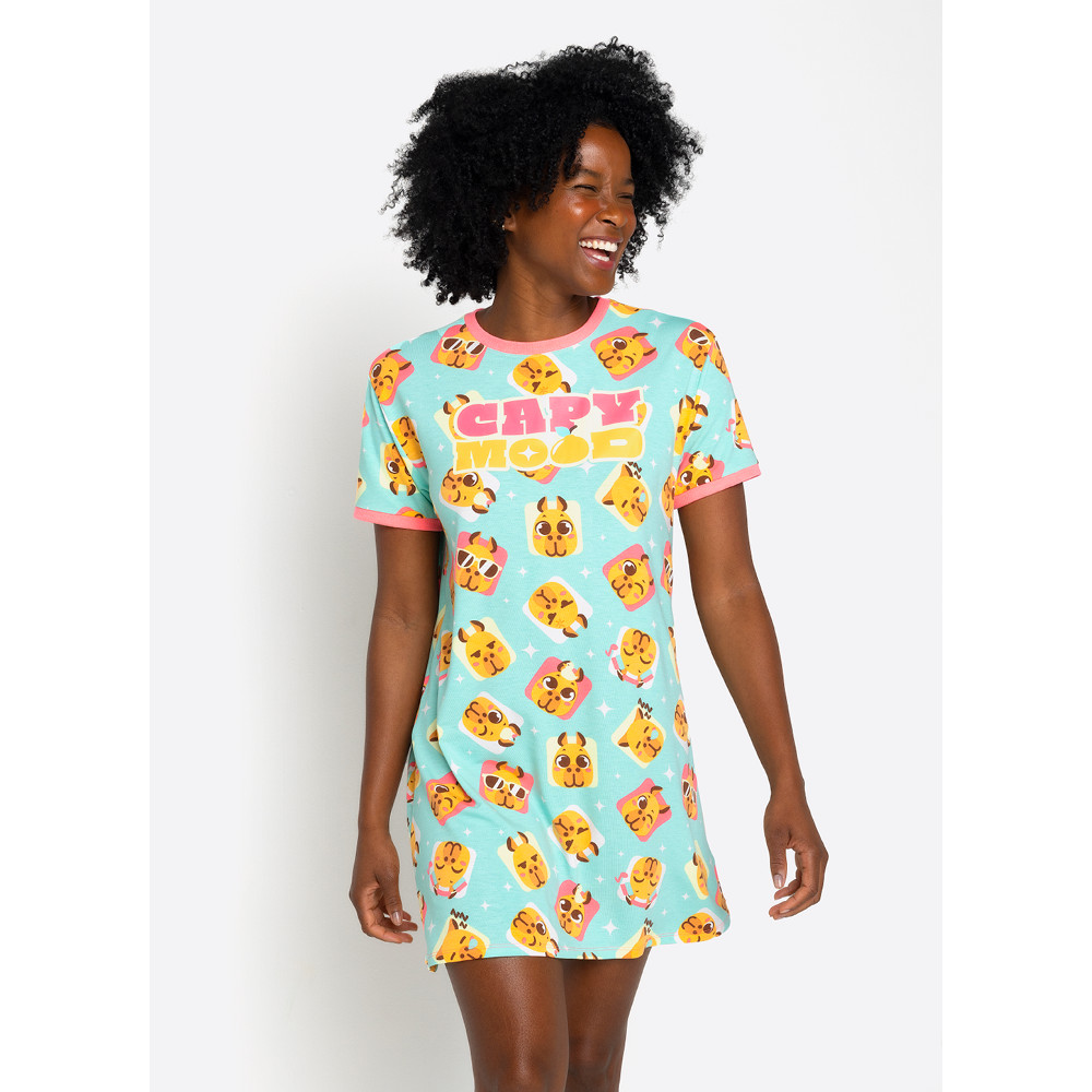 Camisola Manga Curta Algodão Feminina Capy Bora - Puket
