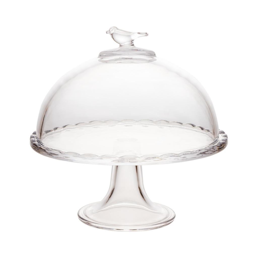 Prato com Pé e Tampa Bird 19cm x 19cm x 19cm Cristal – Wolff em Oferta na Shopee