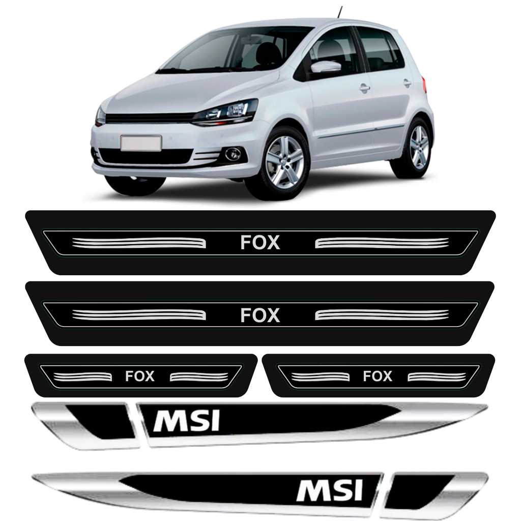 Kit Volkswagen Soleira Fox Protetor Porta Aplique Lateral MSI Cromado Resinado