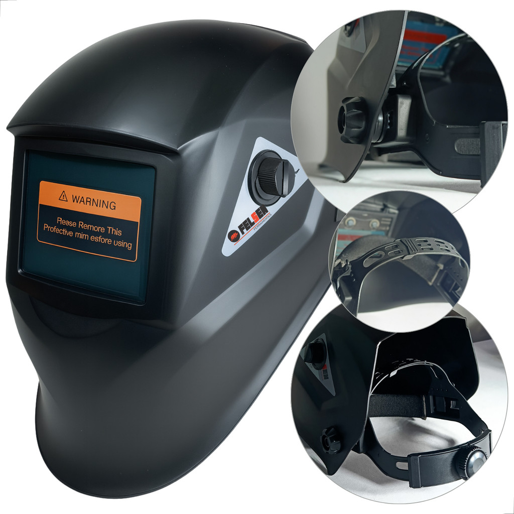 Máscara De Solda Automática Profissional Com Regulagem Cor Preto Liso em Oferta na Shopee