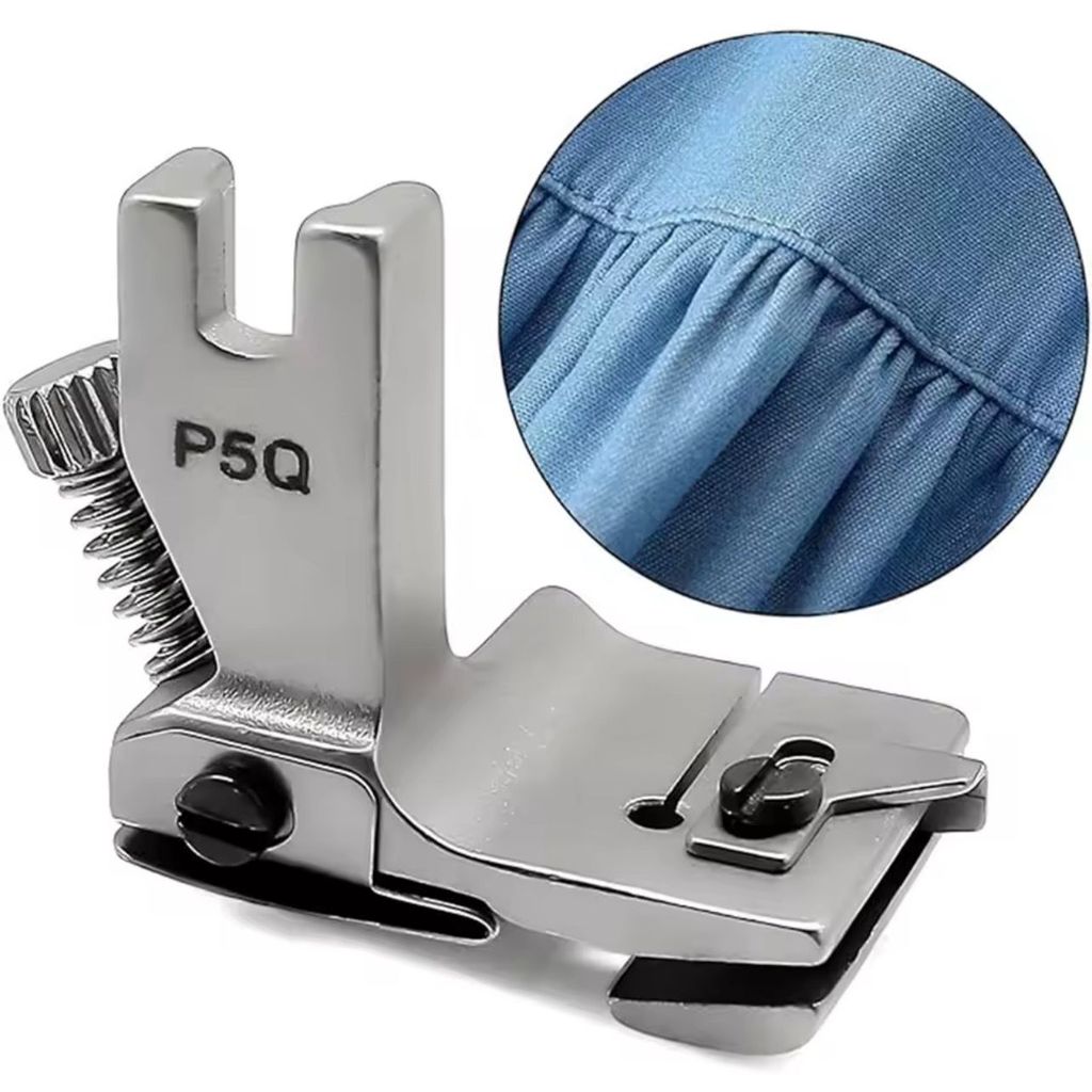 Calcador P5Q Franzidor Fazer Pregas Guia e Regulagem Costura Reta Industrial