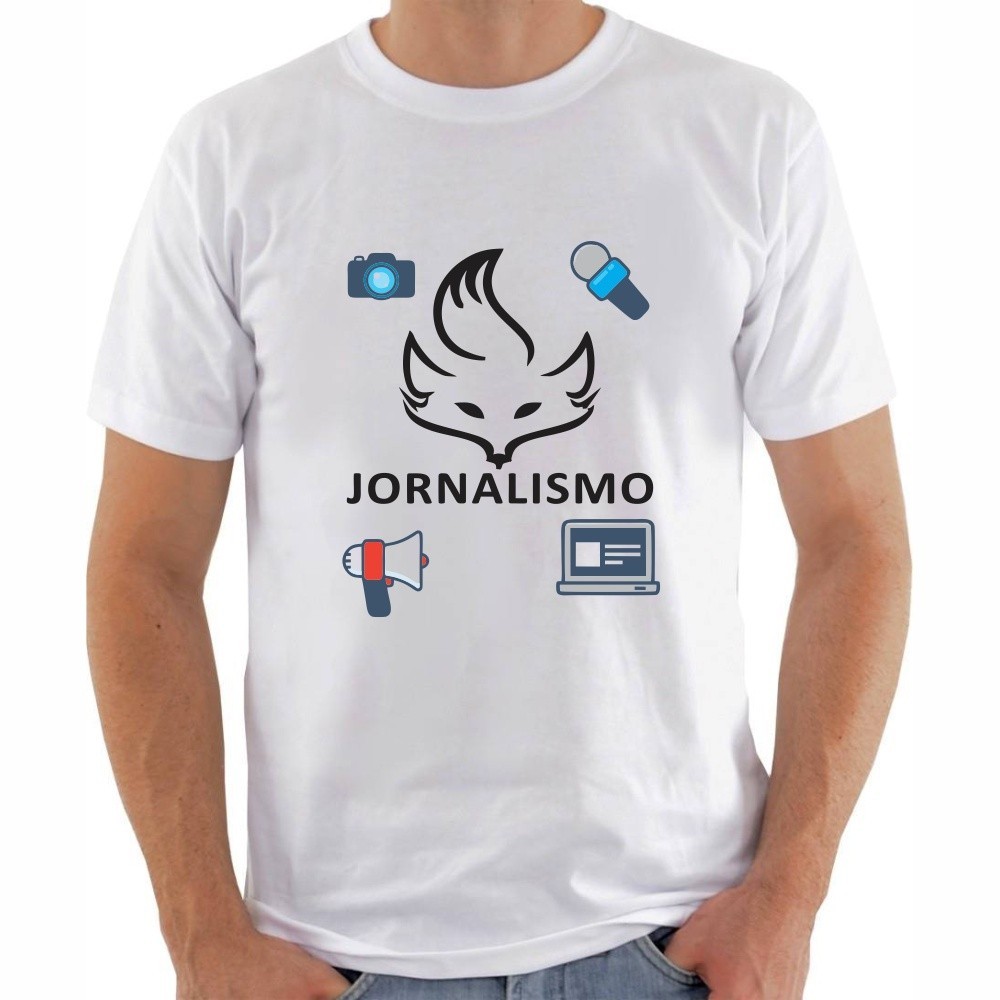 Camiseta Unissex em Algodão Camisa T-shirt 30.1 Camiseta Jornalismo Profissão Universidade Faculdade #2 Envio Imediato P