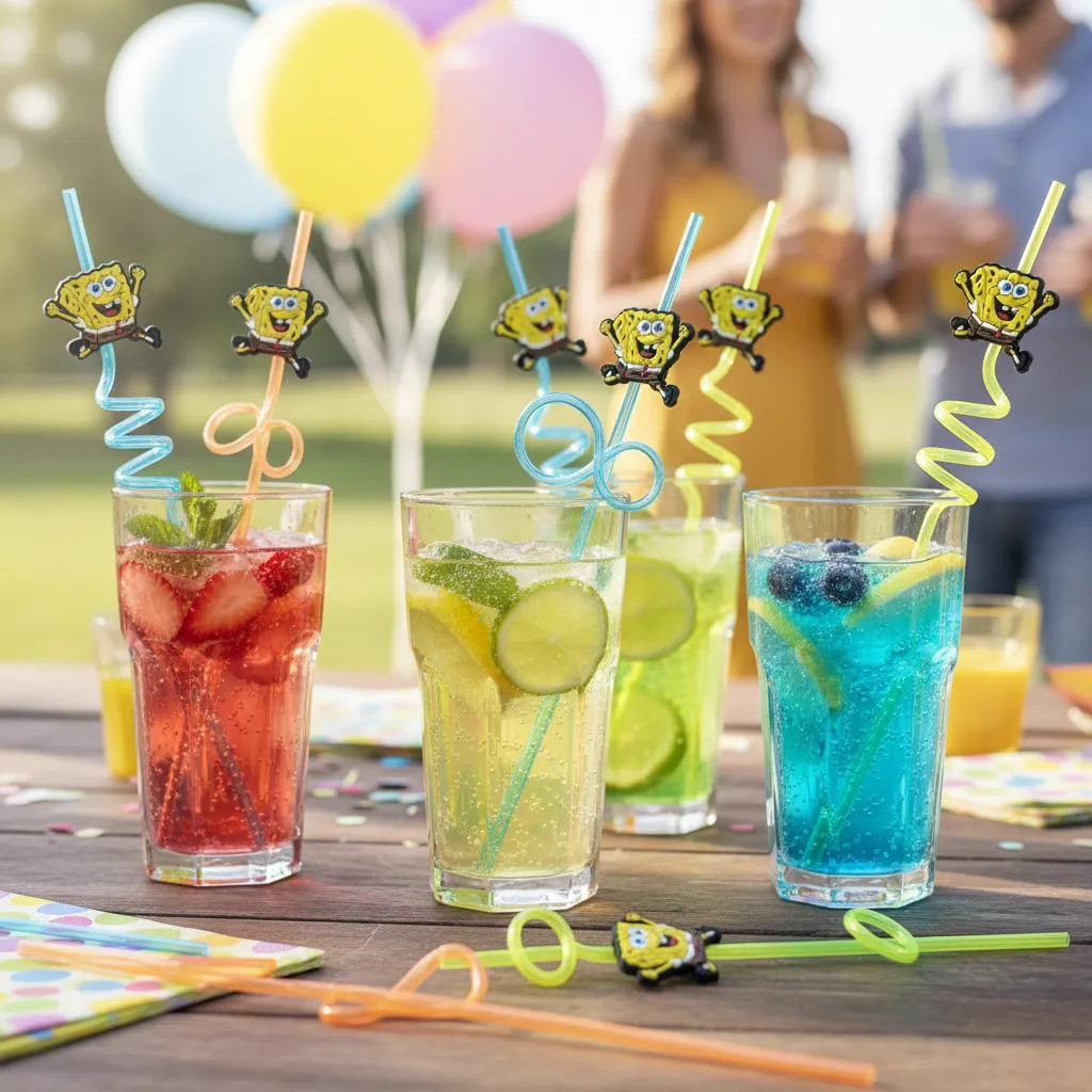 lembrancinha  Bob Esponja 6 Peças Canudo AcrilicoLembrancinha Festa