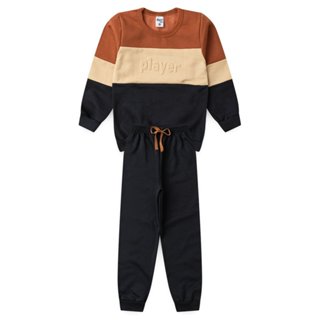 Conjunto Infantil Moletom Menino Player Caramelo em Oferta na Shopee