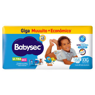 Fralda Babysec Ultrasec Giga Tamanho XXG 68 Unidades Descartáveis em Oferta na Shopee