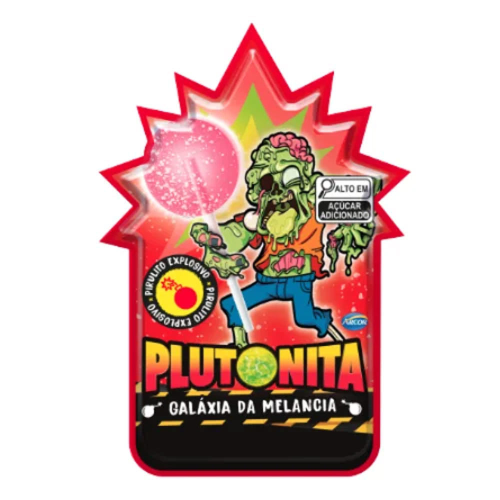 Pirulito Explosivo Plutonita Galáxia da Melancia 11g