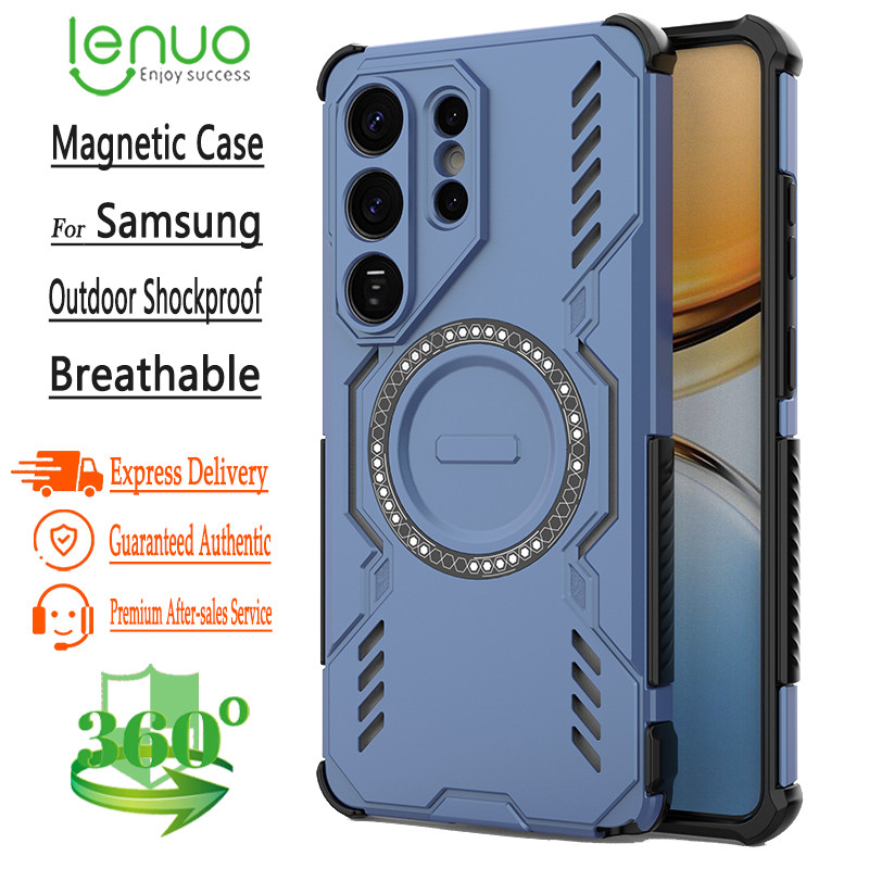 Lenuo Capa De Telefone Magnética Para Samsung Galaxy S26 S25 S23 S22 S21 Ultra S24 S25 FE S25 Edge Plus Embalagem De Ref