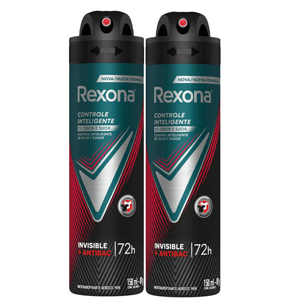 Kit Desodorante Aerosol Rexona Antibacterial + Invisible Masculino 150ml - 2 unidades em Oferta na Shopee