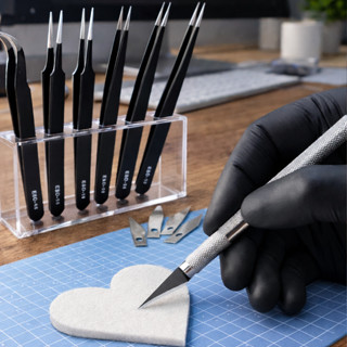 Estilete de Precisão Kit Com 6 Pinças Anti Estática Ferramenta Precisão Profissional Aço Inoxidável em Oferta na Shopee