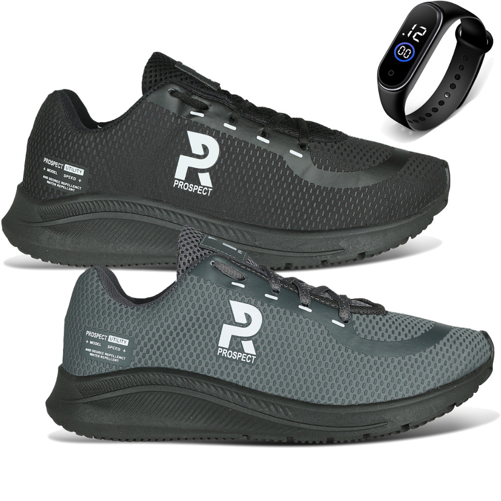 Kit 2 Tênis Masculino Prospect Speed Macio Conforto Super Leve Mais Vendido + Relógio