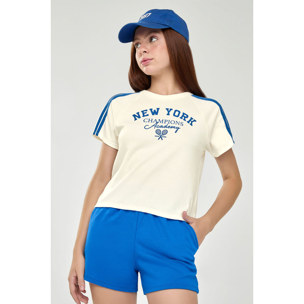 Conjunto Curto Juvenil Menina Esportivo Beats Bege