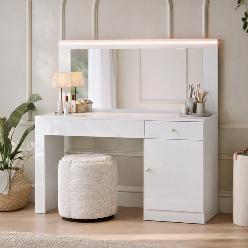 Penteadeira Camarim Makeup Mobler Nina Glamour Organizadora Espelho Led