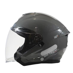 Capacete Gp Tech Open OF669 Metalizado Com Viseira Interna Fumê
