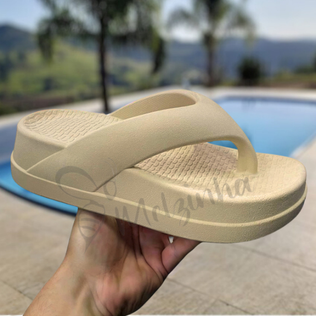 Chinelo Flat Tamanco Nuvem Plataforma Confortavel Feminino Leve