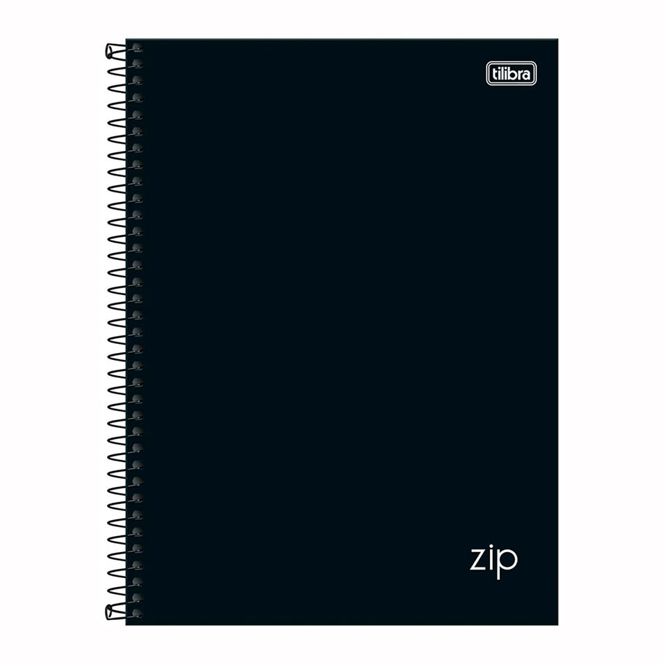 Caderno espiral capa dura universitário 1x1 80 folhas Zip Preto Tilibra