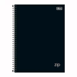 Caderno espiral capa dura universitário 1x1 80 folhas Zip Preto Tilibra