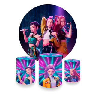 Kit Painel + Capa De Cilindro Decoração Aniversario Guerreiras Do Kpop | Envio Rapido em Oferta na Shopee