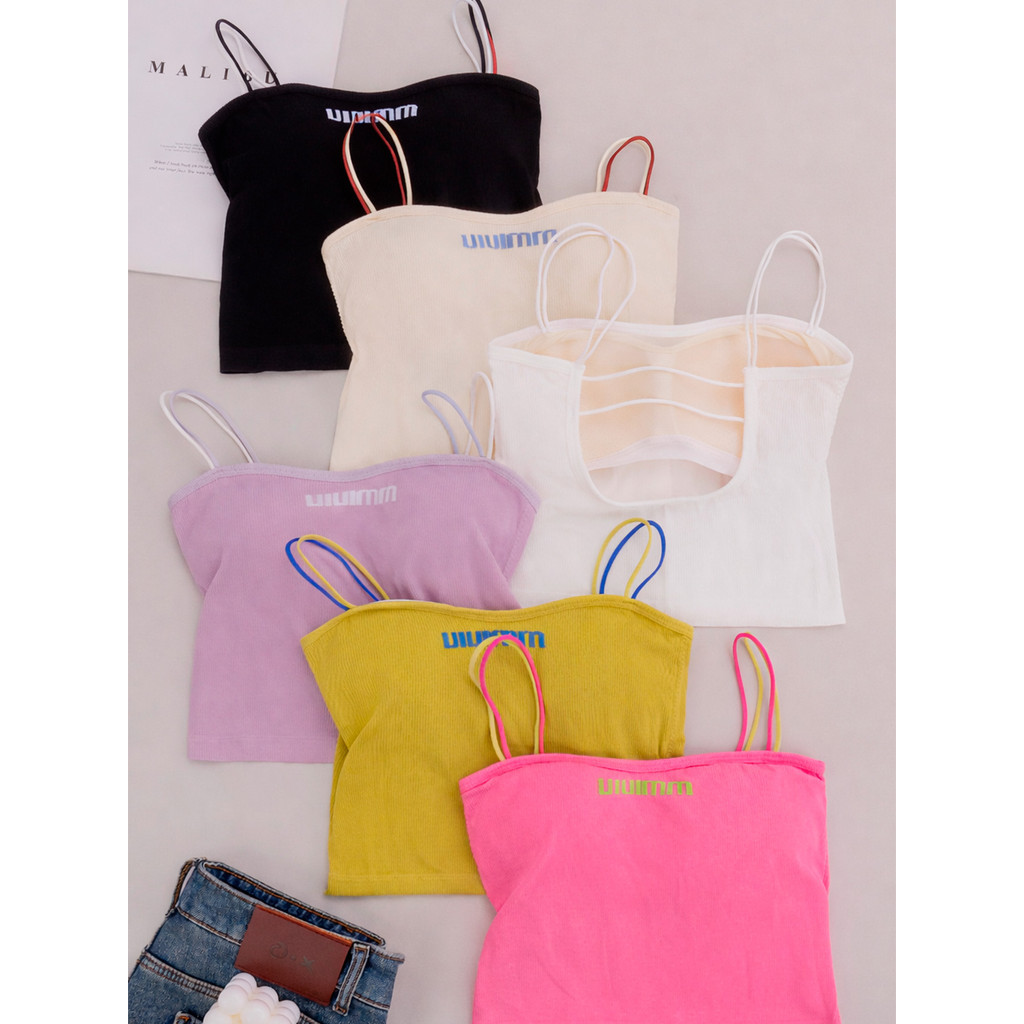 Camiseta Blusinha Feminina Cropped com Bojo Canelada Alcinhas – Moda Feminina Tendência