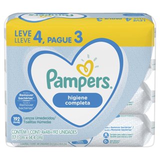 Lenços Umedecidos Pampers Higiene Completa 192 Unidades em Oferta na Shopee