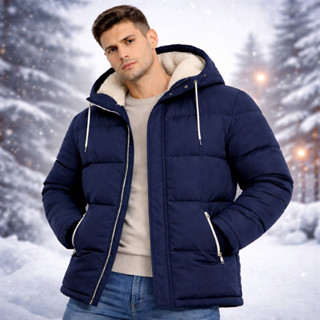 Jaqueta Bobojaco Masculino Impermeável Forrado Pelúcia Neve Inverno Com Punho Elástico E Capuz Frio Intenso Nova em Oferta na Shopee