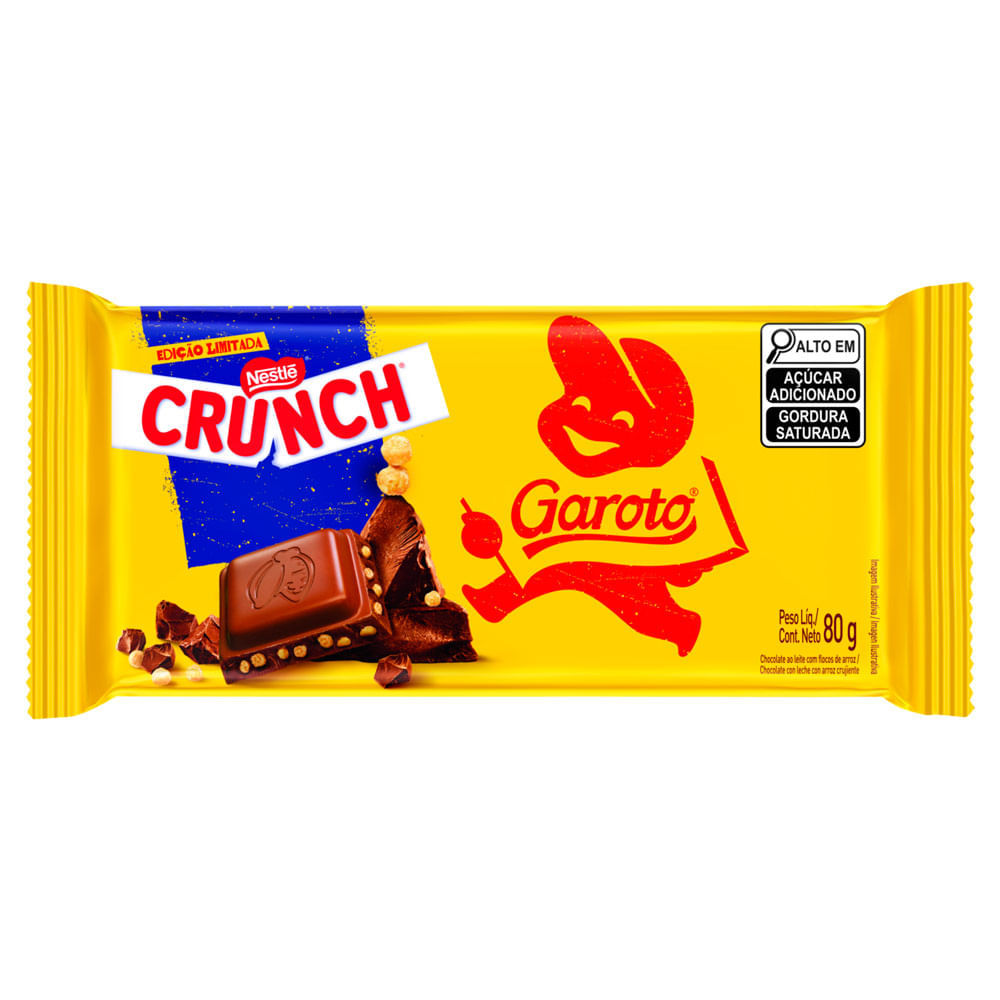 Chocolate Garoto Crunch ao Leite 80g em Oferta na Shopee