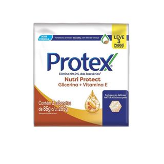 Sabonete em Barra Protex Nutri Protec Glicerina e Vitamina E com 3 Unidades de 85g cada em Oferta na Shopee