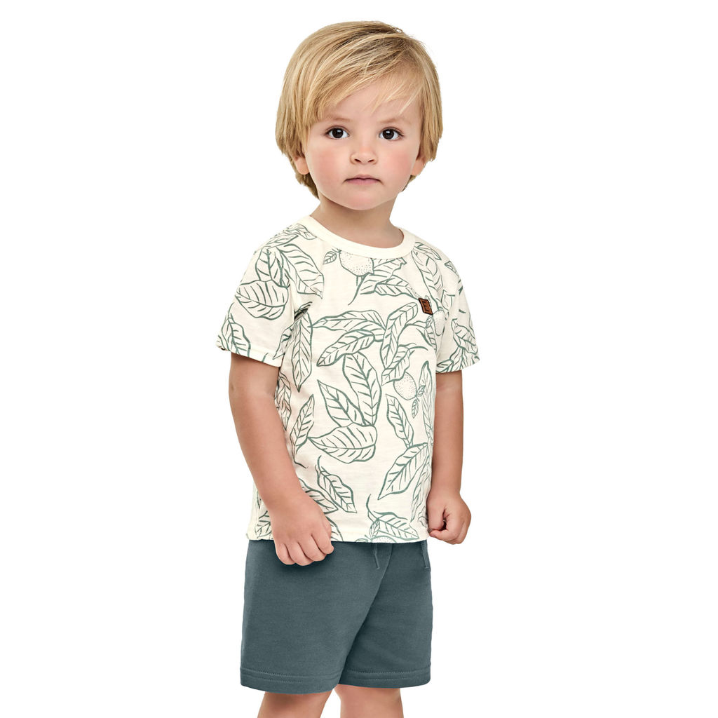 Conjunto Infantil Menino Folhas Flamê Elian Bege em Oferta na Shopee