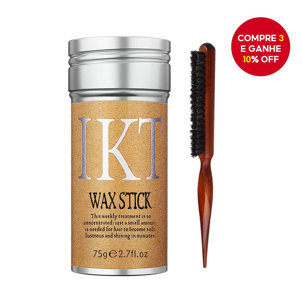 Conjunto De Bastão De Cera De Cabelo/Pente De 3 Fileiras De Cerdas De Javali Flyaways Estilo Liso E Para Perucas em Oferta na Shopee