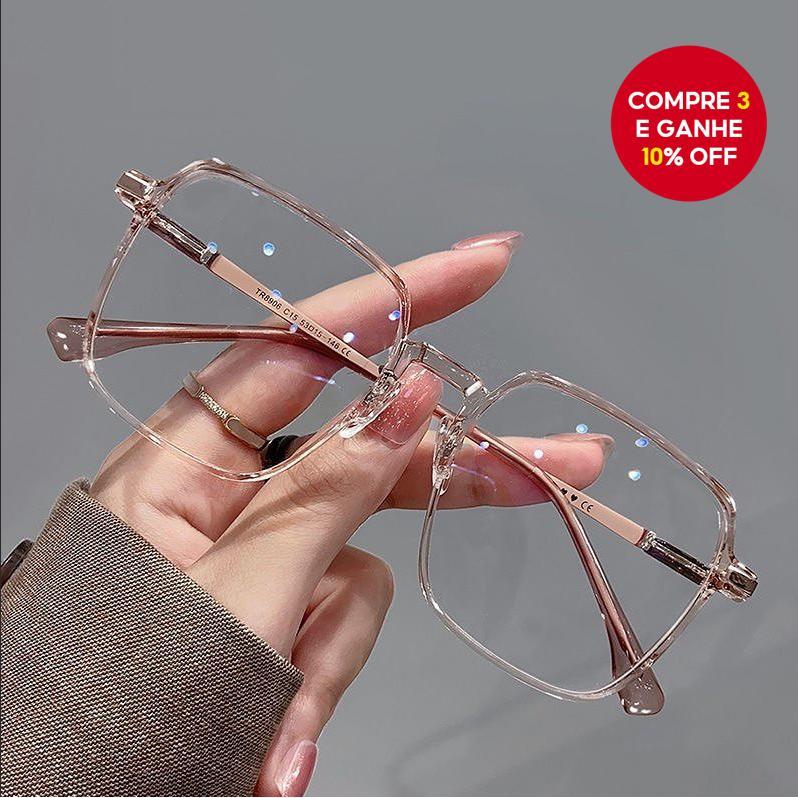 Óculos Bloqueadores De Luz Azul-De Computador Com Lente Transparente Armação Quadrada Anti-Radiação