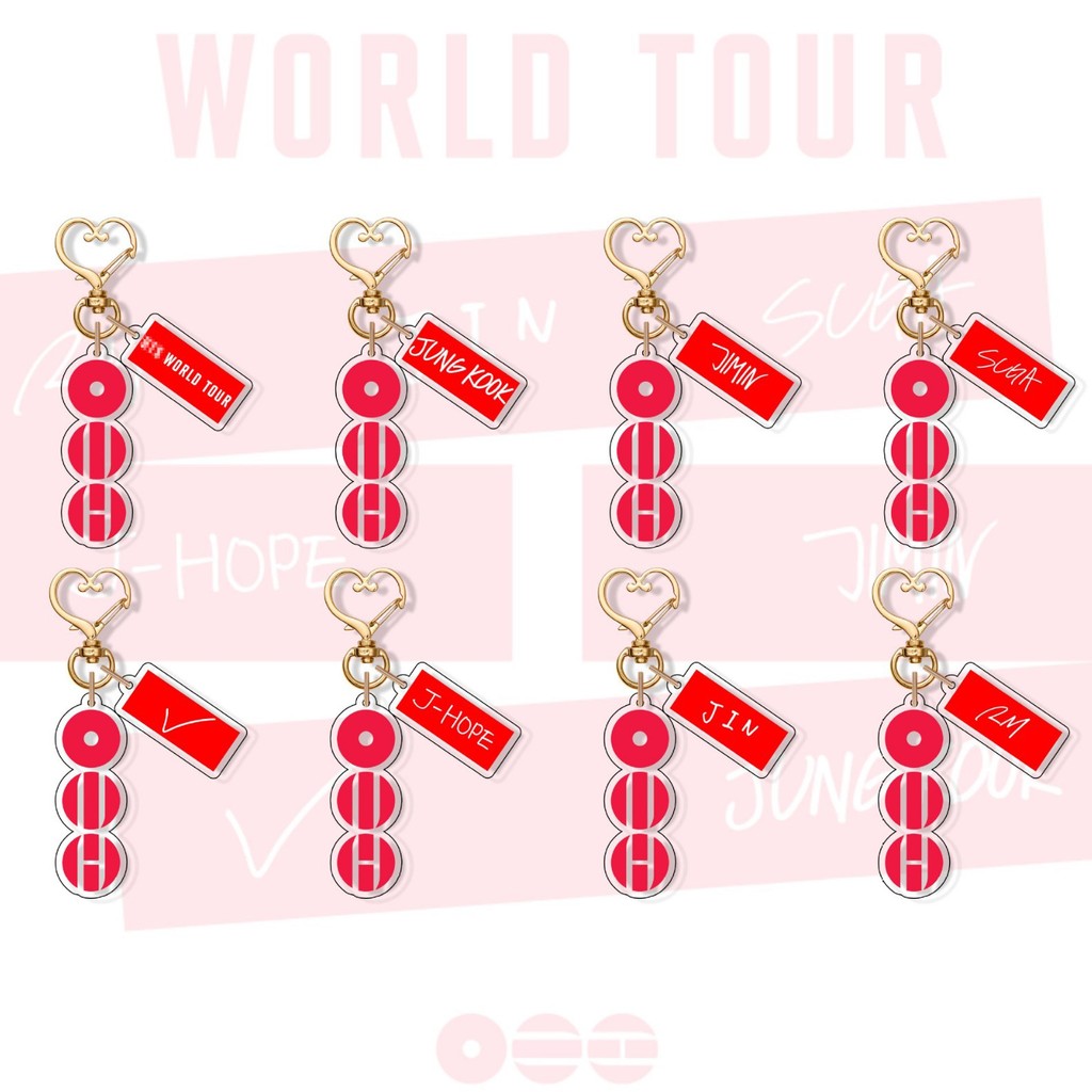 Kpop Idol Bts Jimin , Jin , Suga , Jungkook 2026 New World Tour Acrílico Bolsa Chaveiro Pingente