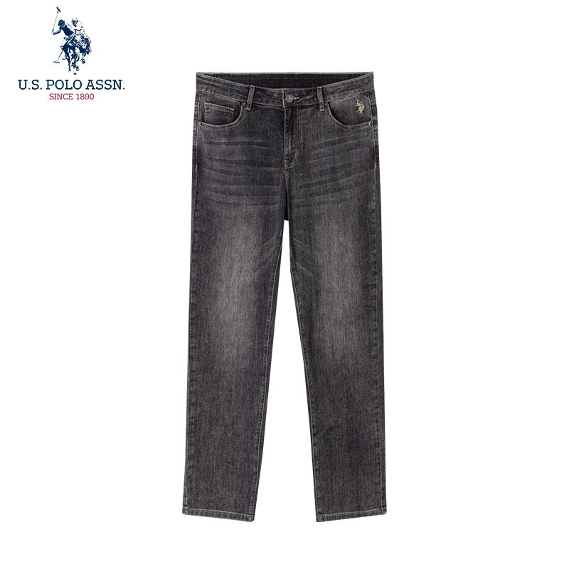 Uspoloassn American Poloassn Association Primavera Outono Calça Jeans Reta Masculina Casual Calça Lavada Micro-Elástico