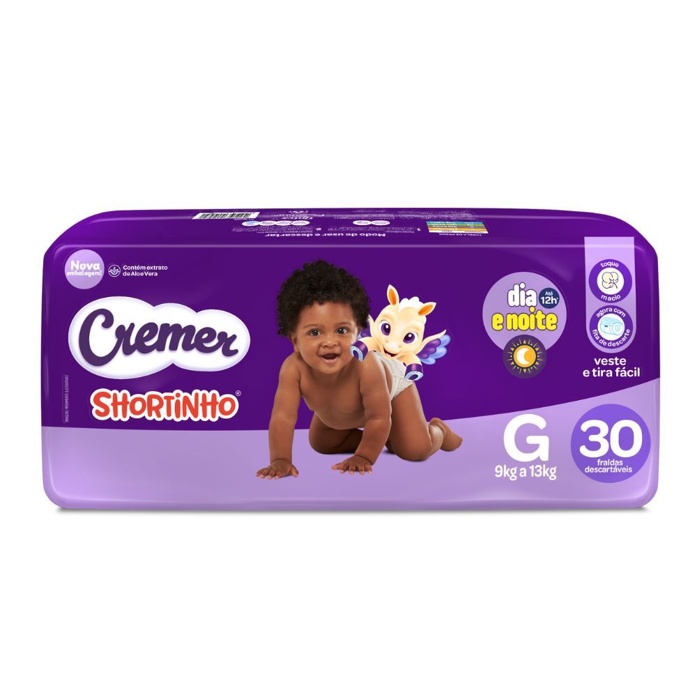 Fralda Shortinho Cremer Dia e Noite Tamanho G 30 Fraldas em Oferta na Shopee
