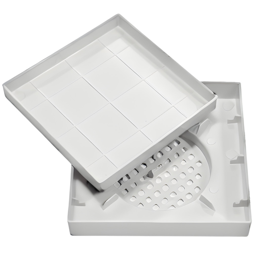 Ralo 10x10 Oculto Para Box Banheiro Anti Entupimento Filtro de Cabelo Protetor de Ralo