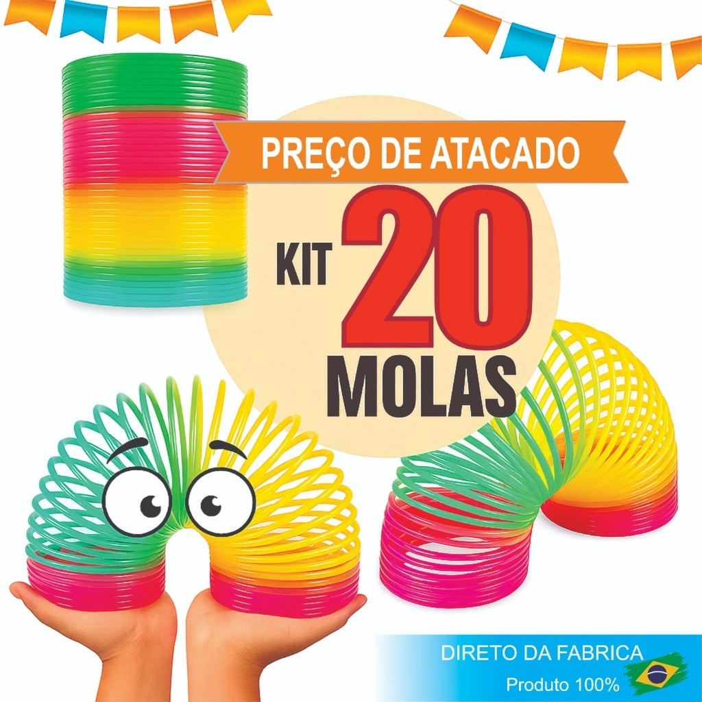 20 Mola Maluca Colorida Lembrancinha Prenda Brinquedo Barato