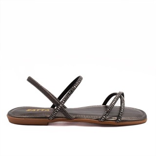 Rasteira  Zatta Elástico Brilho Tamara Chumbo em Oferta na Shopee