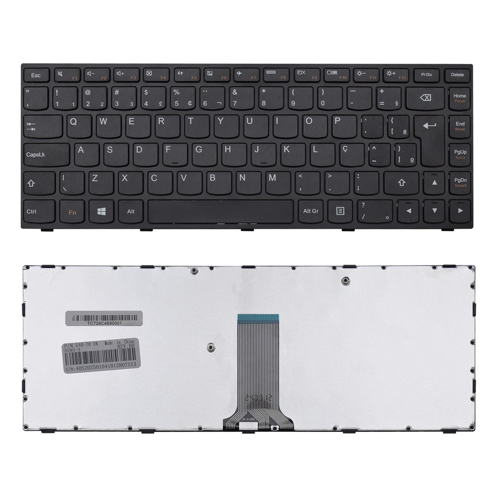 Teclado para Notebook Lenovo Ideapad G40-70 Com Moldura