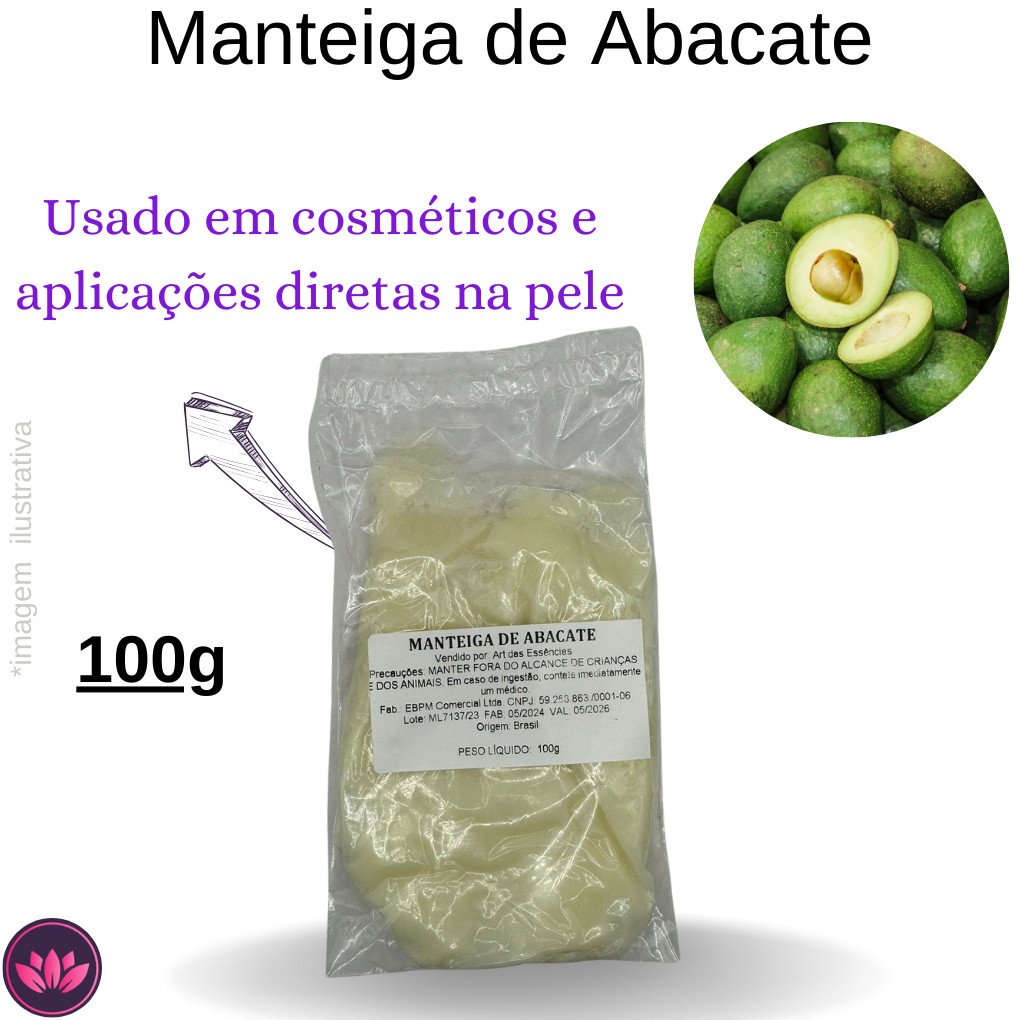 MANTEIGA DE ABACATE 100% PURA PARA COSMÉTICOS E USO PESSOAL- CABELOS E PELE 100G