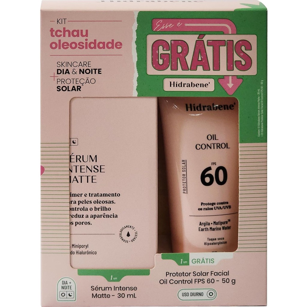 Kit Sérum Intense Matte 30 mL + FPS Oil Control 60 – 50g - Hidrabene