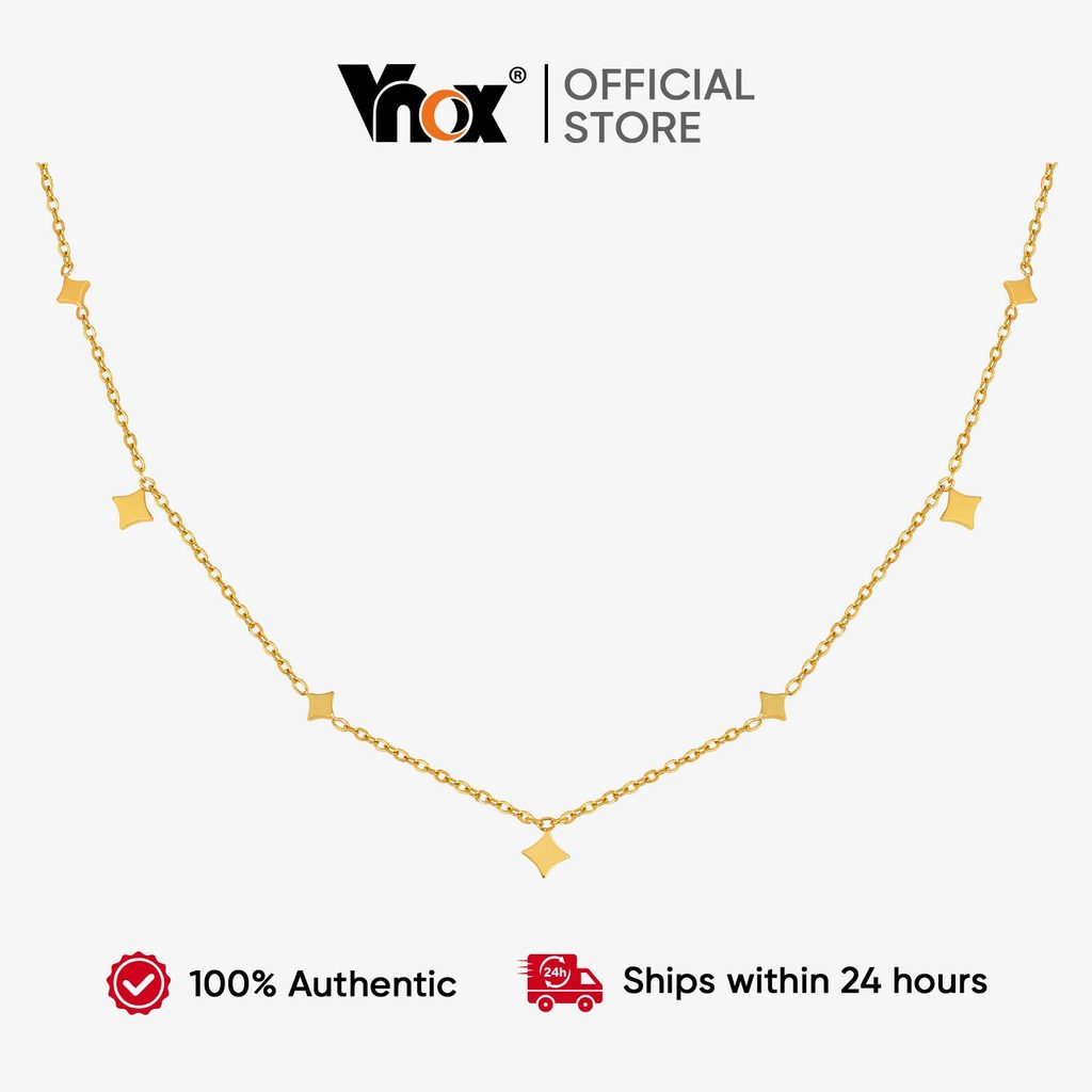 Vnox Estrela Minimalista Colar Corrente Irregular Y2k Diário Versátil Moda Jóias Para Mulher